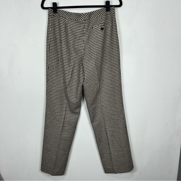 BROOKS BROTHERS houndstooth woool blend ankle crop dress pants O22 - Picture 5 of 7